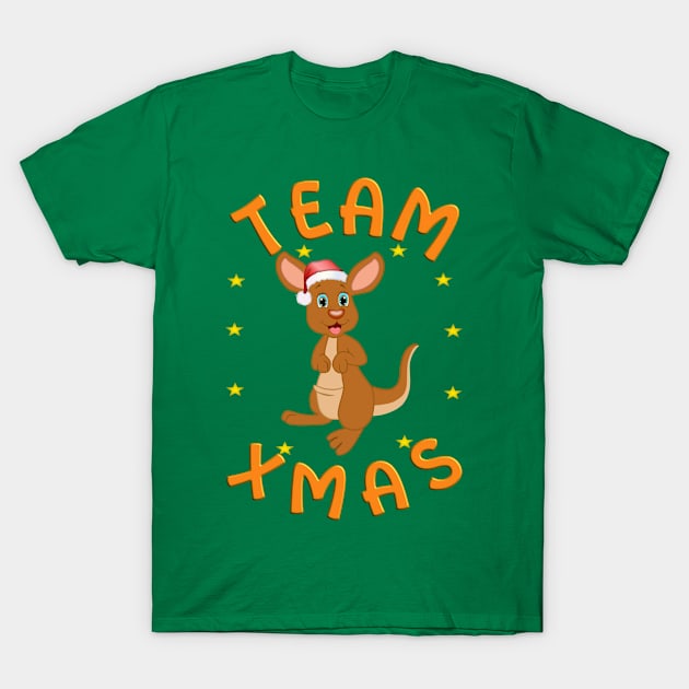 Team Xmas Santa Kangaroo T-Shirt by madrigenum